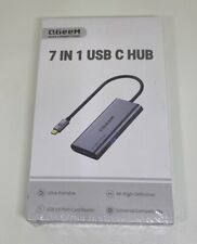 QGeeM 7 In 1 USB C Hub 4K High Definition USB 3.0 Port + Card Reader New Sealed picture