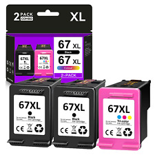 1-3PK 67-XL  67XL XXL Black & Color Ink for HP Deskjet 4155e Plus 4122 4132 4155 picture
