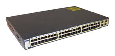 Cisco WS-C3750G-48TS-E Catalyst 3750 L3 10/100/1000T PoE Switch 1 Year Warranty picture