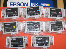 Set 8 Genuine Epson R800 R1800 print inks T0540-T0549 _T054_T054020-T054920 picture