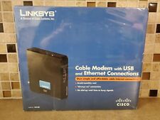 CISCO-LINKSYS CABLE MODEM WITH ETHERNET USB CONNECTION CM100 BRAND NEW ULN1-33 picture