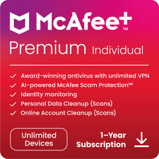 McAfee+ Premium Individual 2024 | Online Security & Privacy Protection | Digital picture