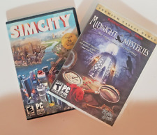 Midnight Mysteries & Sim City PC Computer Games - Lot of 2 - Used picture
