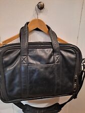 Heritage Expandable Portfolio Computer Black Cowhide Leather Bag(See Flaw) picture