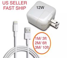 12W USB Power Adapter Charger for iPhone 8 7 6 X iPad 2 3 4 Air 1M 2M 3M Cable  picture
