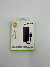 New sealed Belkin USB 3.0 Hub with Gigabit Ethernet Adapter Black B2B128TT picture