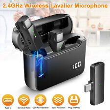 Wireless Lavalier Microphone for iPhone 15/Android 2.4Ghz Noise Cancellation Mic picture