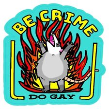 Flaming Opossum Be Crime Sticker picture