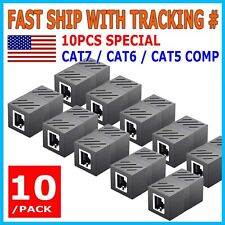 10x RJ45 Coupler IN-line Coupler Cat7 Cat6 Cat5e Ethernet Cable Extender Adapter picture