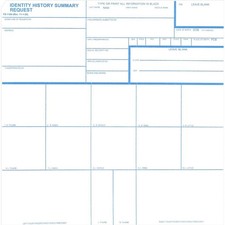 Crime Scene Fd-1164 Card For Fbi Identity History Summary Checks Pack Of 50 picture