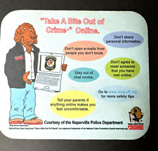 TAKE A BITE OUT of CRIME, MCGRUFF MOUSEpad Vintage Design, Early Internet picture