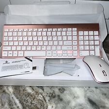 Joyaccess Aluminum Wireless Keyboard And Mouse Rosy Gold picture