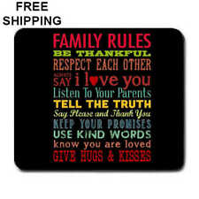 Family Rules, Birthday, Gift, Mouse Pad, Non-Slip, USA picture