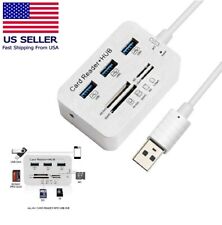 Aluminum 3 Port USB 3.0 Hub MS SD M2 TF Multi-In-1 Memory Card Reader Adapter US picture