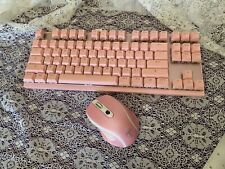 MOTOSPEED 2.4GHz Wireless Mechanical Gaming Keyboard Mouse White Backlit - PINK picture