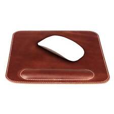 Personalized Top Grain Leather Mouse Pad with Wrist Rest Genuine Leather Mouspad picture