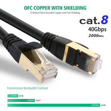 Flexible Ethernet Cable, Durable Cat 8 RJ45 Ethernet LAN Network Patch Lead Lot picture