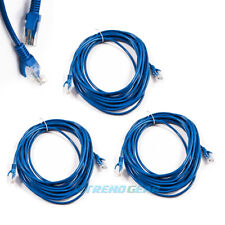 3X 50FT CAT5 CAT5E RJ-45 ETHERNET NETWORK PATCH CABLE BLUE HIGH SPEED INTERNET picture