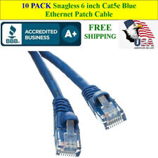 10 PACK 6 In Cat5e Blue Network Ethernet Patch Cable Computer LAN 1 Gbps 350MHz picture