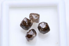 4Pcs Cognac Brown Rough Smooth Diamond, Raw Loose Diamond Crystals 6mm-5.5mm W06 picture