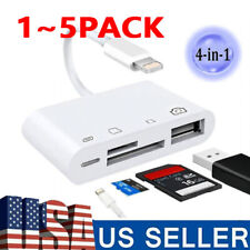 For iPhone iPod iPad IOS 12 Portable 4 in 1 USB SD TF Card Reader Camera Adapter picture