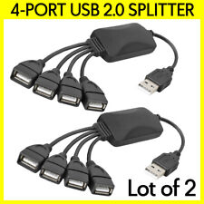 2 Pack 4-Port USB Splitter 4-Way USB 2.0 Type-A Data Charge Hub Mac PC Laptop picture