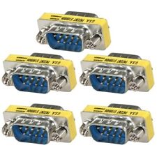 5x DB9 D-SUB 9 Pin RS232 Serial Male to Male Mini Gender Changer Coupler Adapter picture