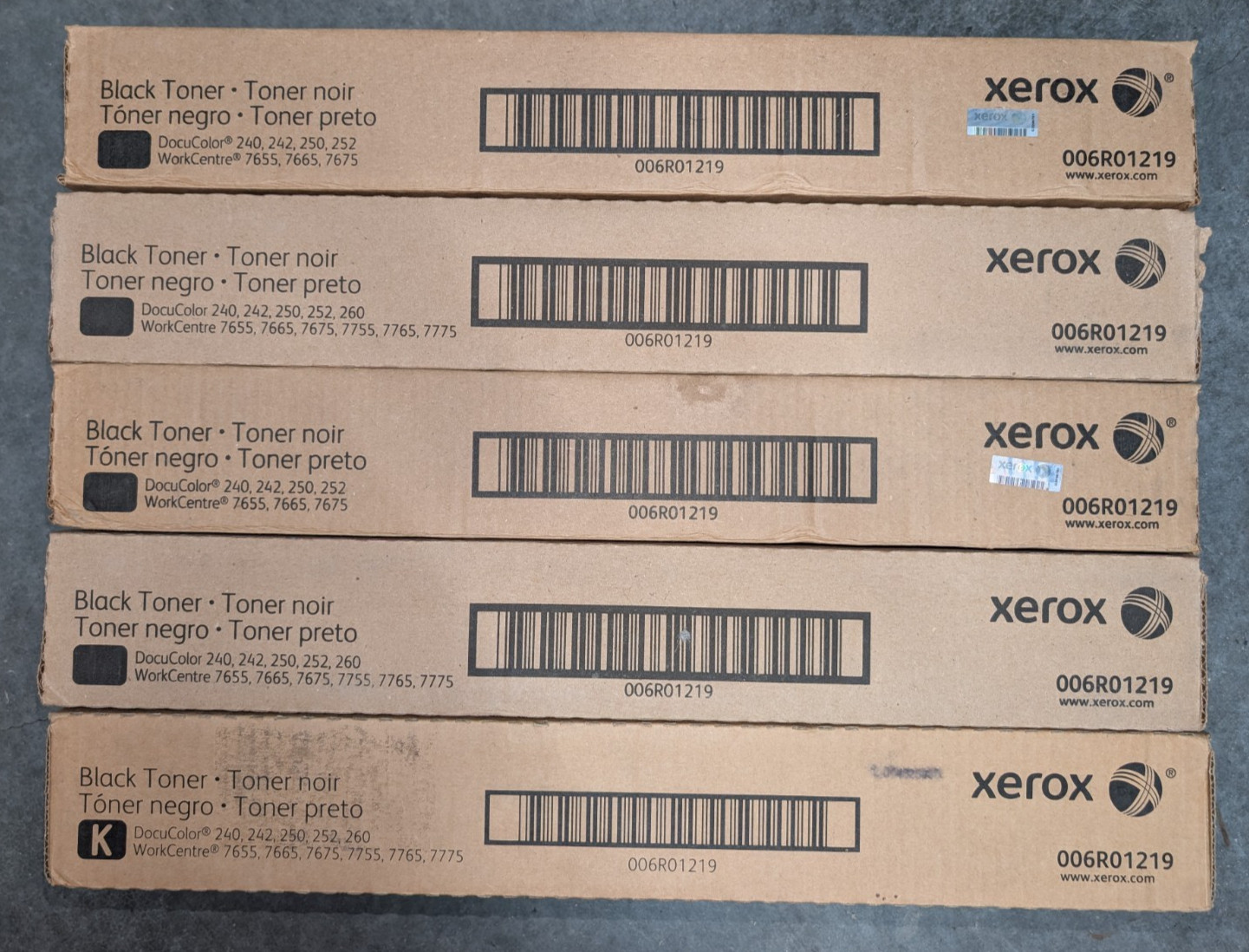 NEW Genuine Xerox 006R01219 Black Toner Cartridge DocuColor 240 242 250 252 260 NEW Genuine Xerox 006R01219 Black Toner Cartridge DocuColor 240 242 250 252 260