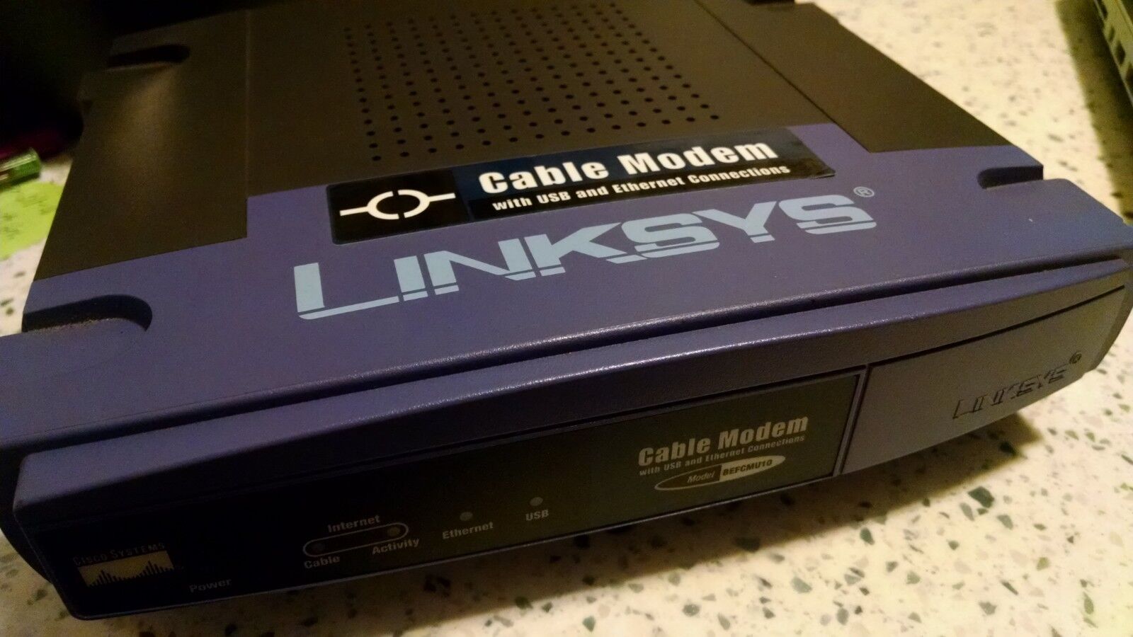 Linksys Cisco Cable Modem Model BEFCMU10 ver 3 with USB/Ethernet Connections 