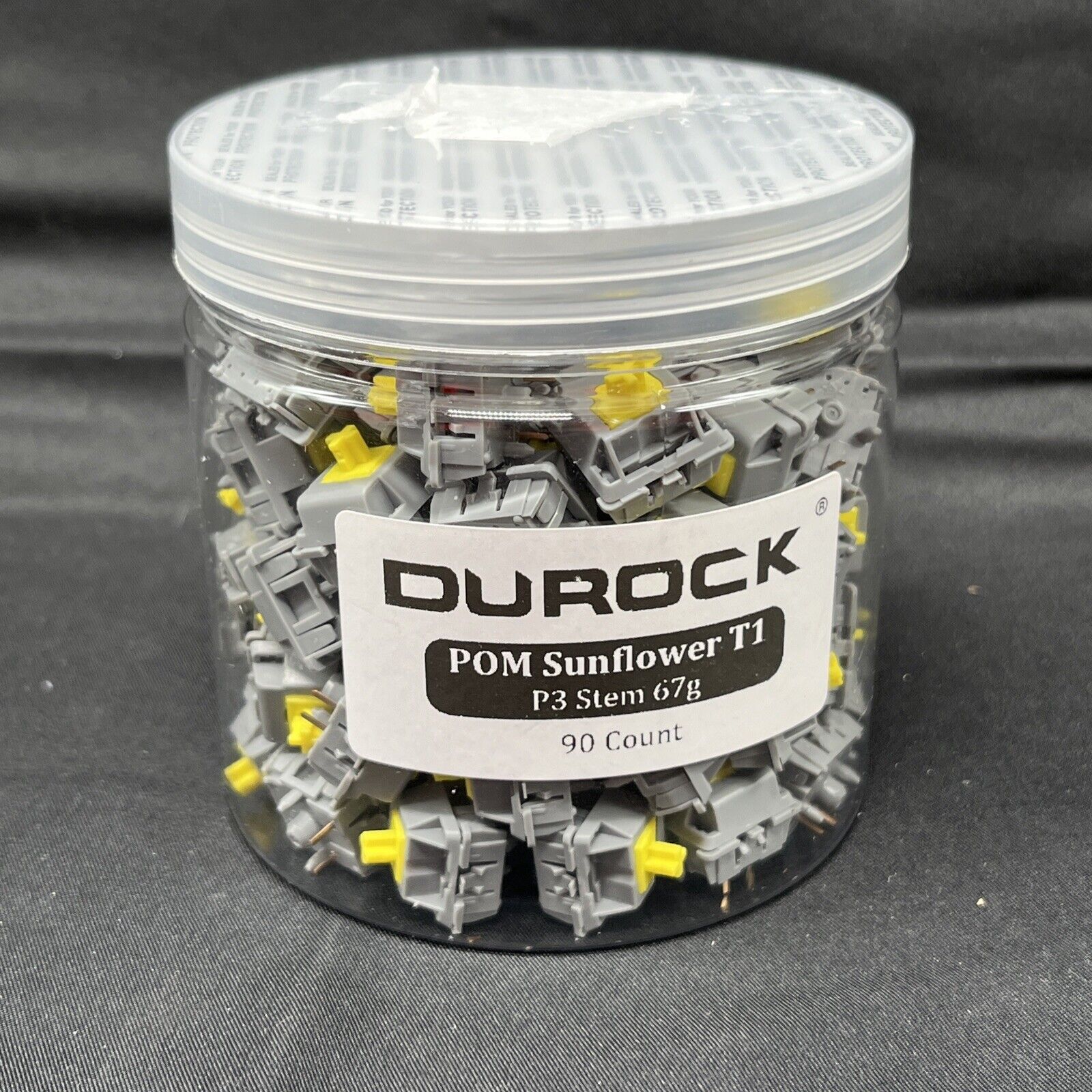DUROCK POM T1 SUNFLOWER TACTILE KEYBOARD SWITCH STOCK 67G 90 Count