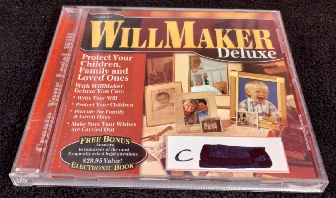 Will Maker Deluxe Ver 8.1 Protect  Children,Family, and Loved ones by Nolo 2001