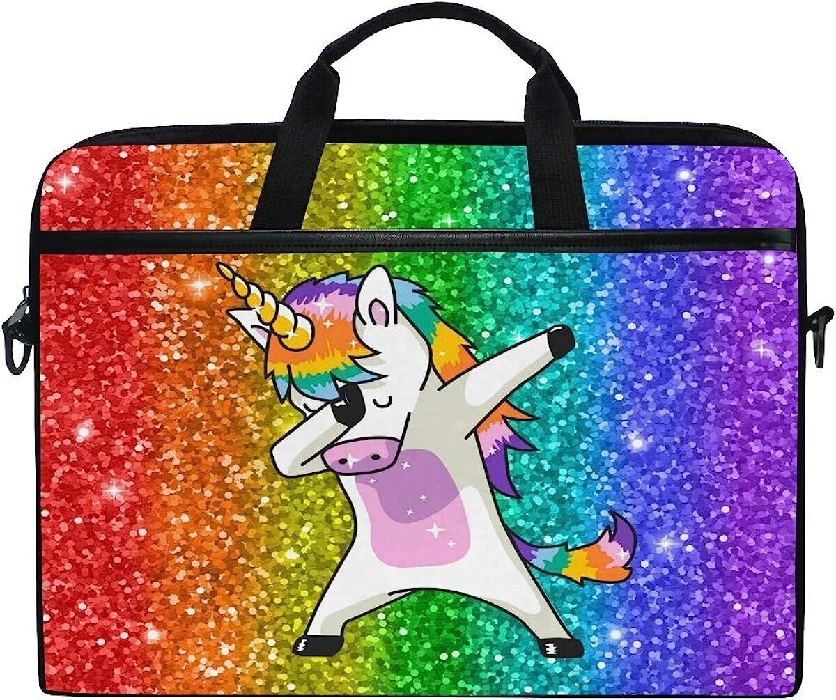 Colorful Rainbow Cute Unicorn 13 13.3 14 Inch Laptop Shoulder Messenger Bag Case