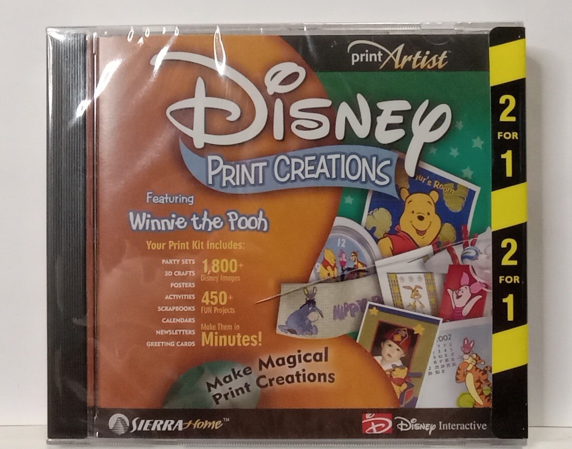 DISNEY Classic Print Creations Studio PC CD - New Sealed