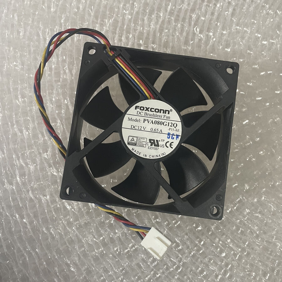 FOXCONN PVA080G12Q Fan 80*80*25mm 12V 0.65A 4Pin FOXCONN PVA080G12Q Fan 80*80*25mm 12V 0.65A 4Pin