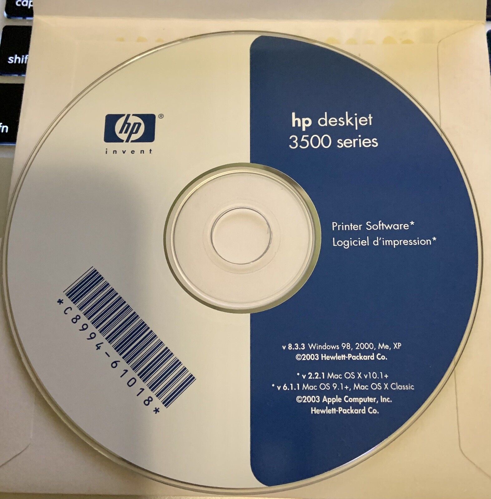 HP Deskjet 3500 Series Printer Software Disc Only