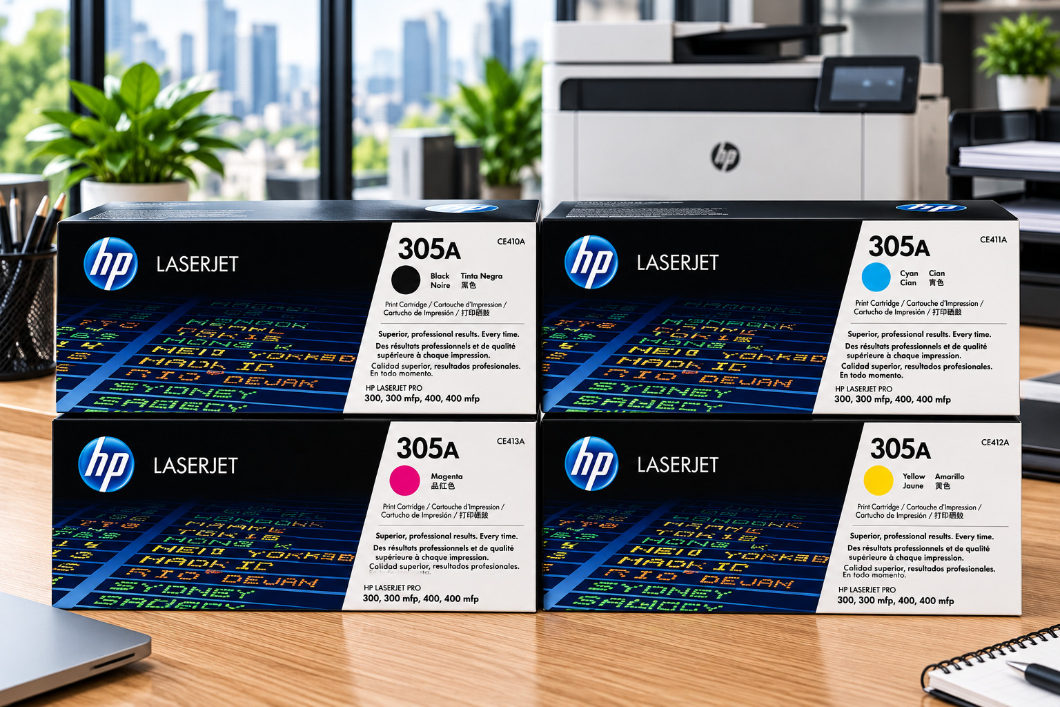 ✅ New HP 305A 4-Pack Toner Cartridges CE410A CE411A CE412A CE413A  Sealed Box ✅