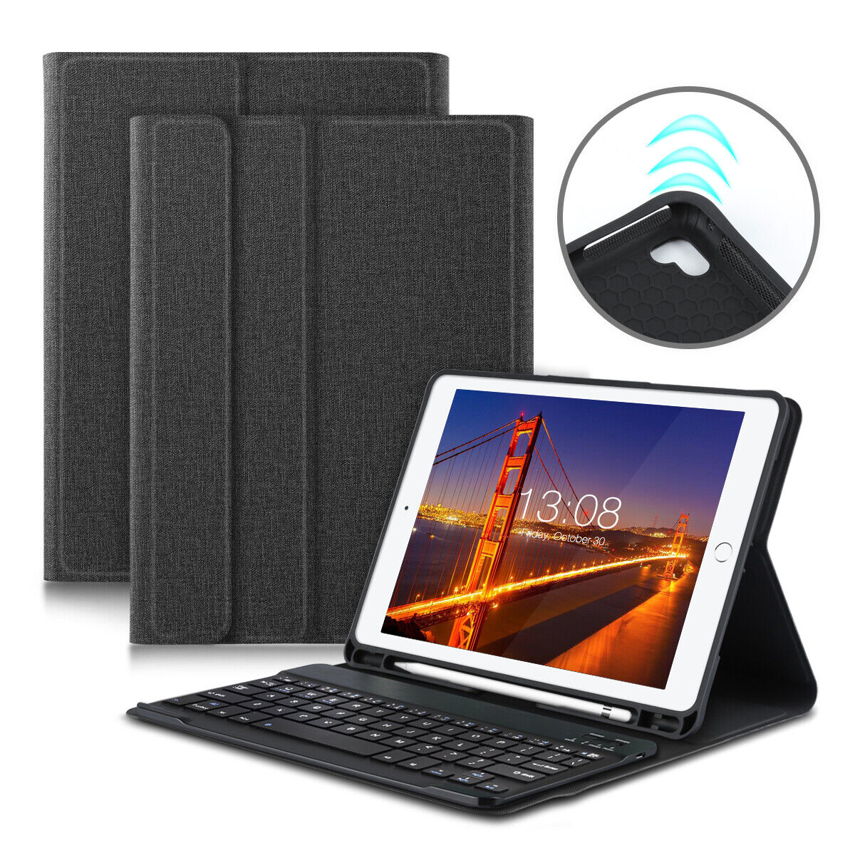 Bluetooth Keyboard With Smart Case Cover For iPad 6th Gen&5th Gen 2018 9.7\
