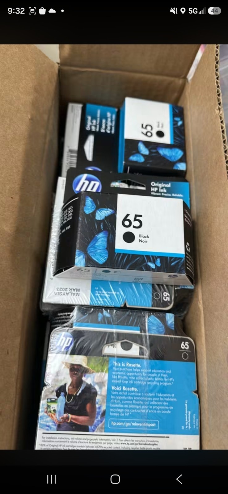 Genuine HP 65 Lot Of 2 Color & Black Ink Cartridges- 2 Packs - Exp 2023 Genuine HP 65 Lot Of 2 Color & Black Ink Cartridges- 2 Packs - Exp 2023