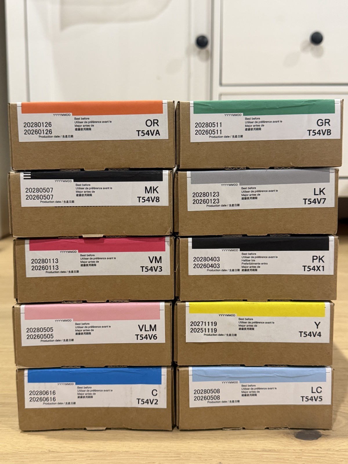 Epson SureColor P9000 Ink - set of 10 Genuine T54V/T54x Cartridges, Unused Epson SureColor P9000 Ink - set of 10 Genuine T54V/T54x Cartridges, Unused