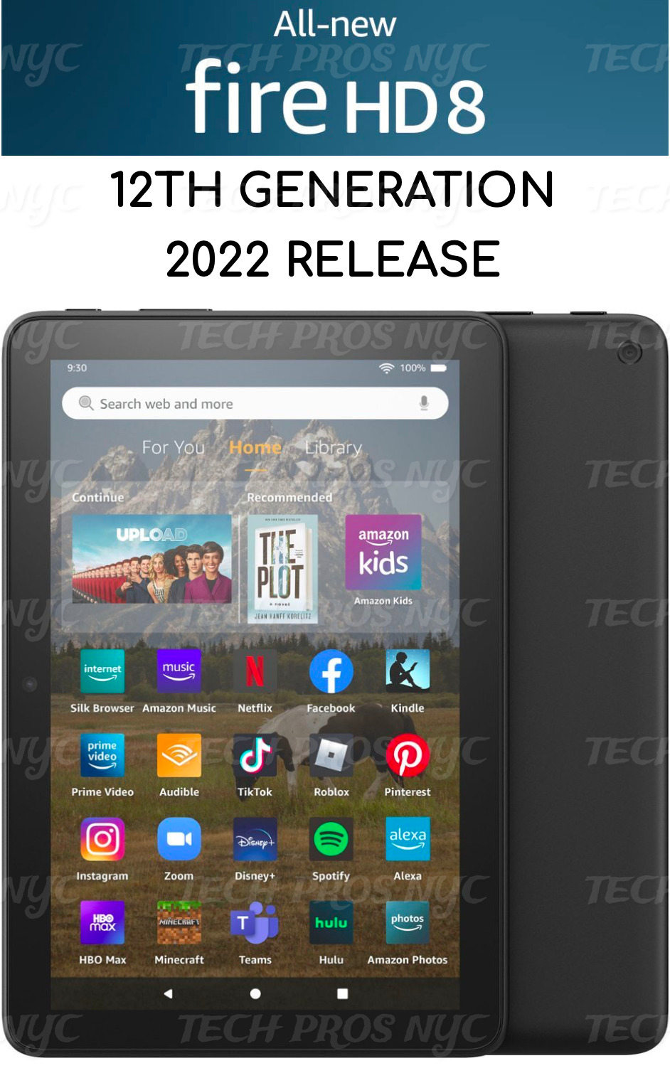 NEW Amazon Fire HD 8 Tablet 32 GB WIFI - (12th Generation) 2022 Release - BLACK