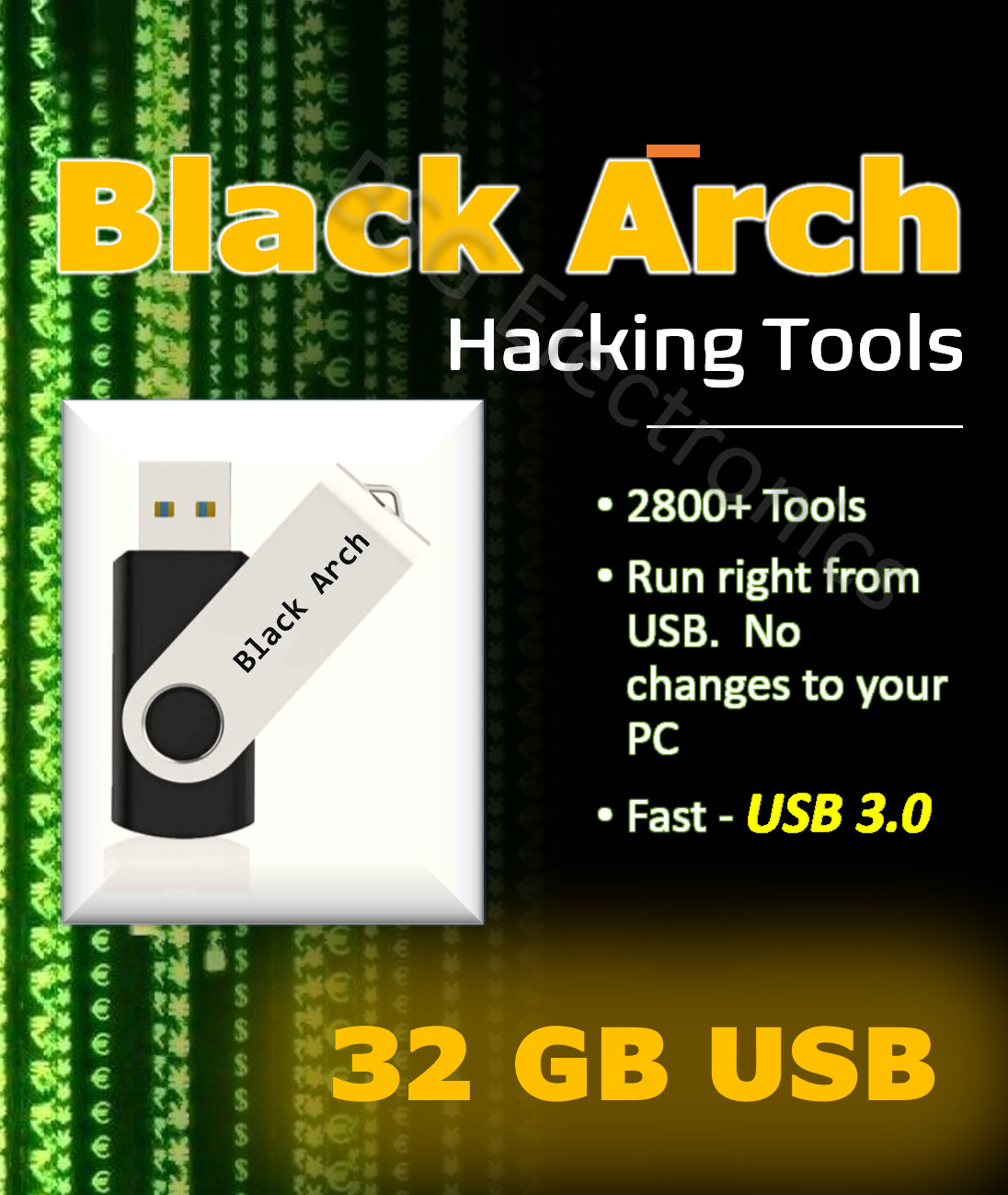 BlackArk USB Hacking Operating System - Penetration Testing - 32 GB Fast USB 3.0