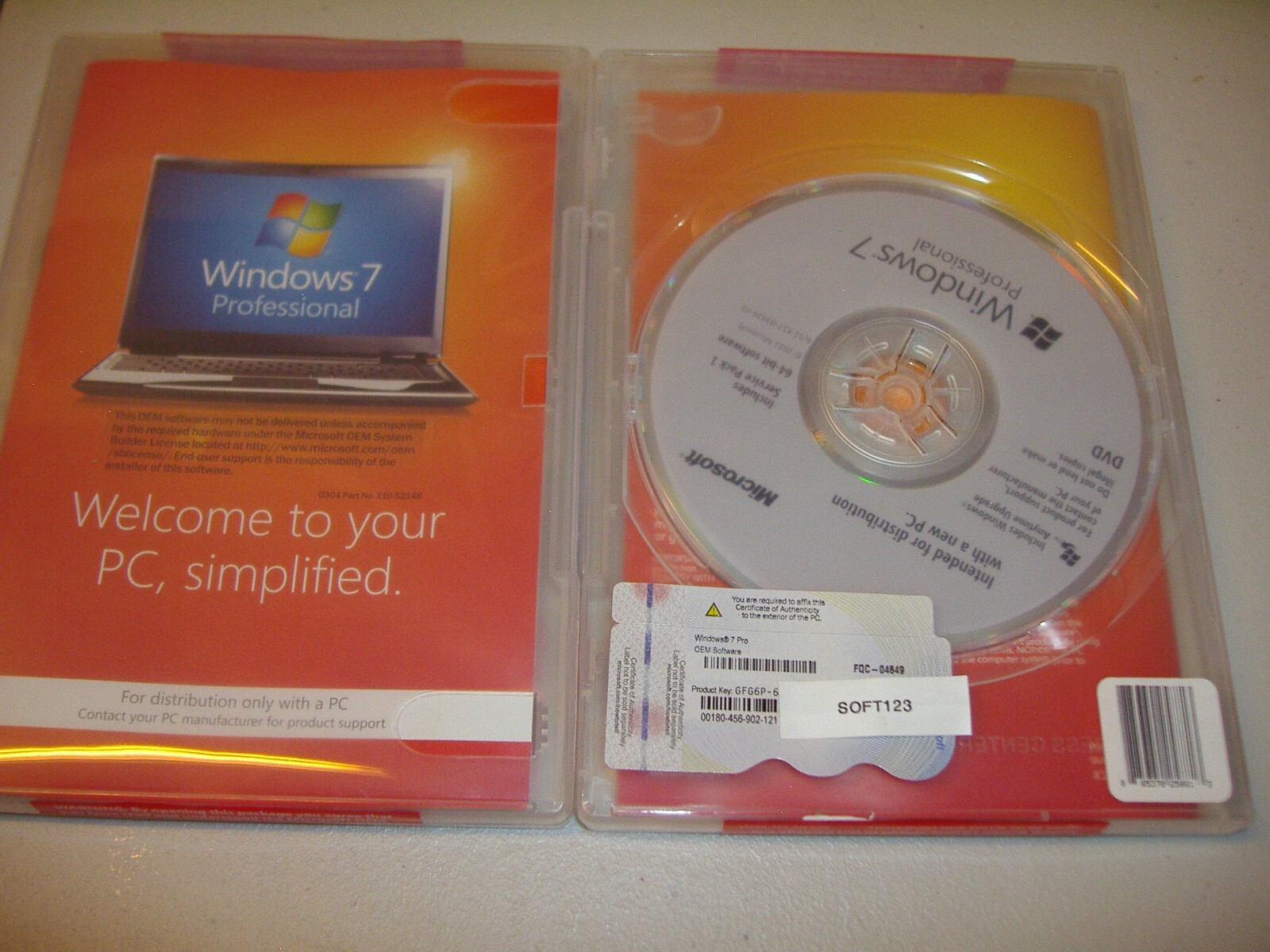 Microsoft Windows 7 Professional 64 bit x64 Full English DVD MS WIN=NEW SEALED= Microsoft Windows 7 Professional 64 bit x64 Full English DVD MS WIN=NEW SEALED=