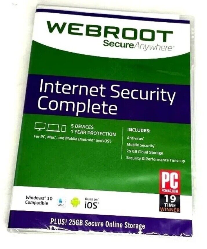 Webroot Internet Security Complete | 1 YR | 5 PC/MAC