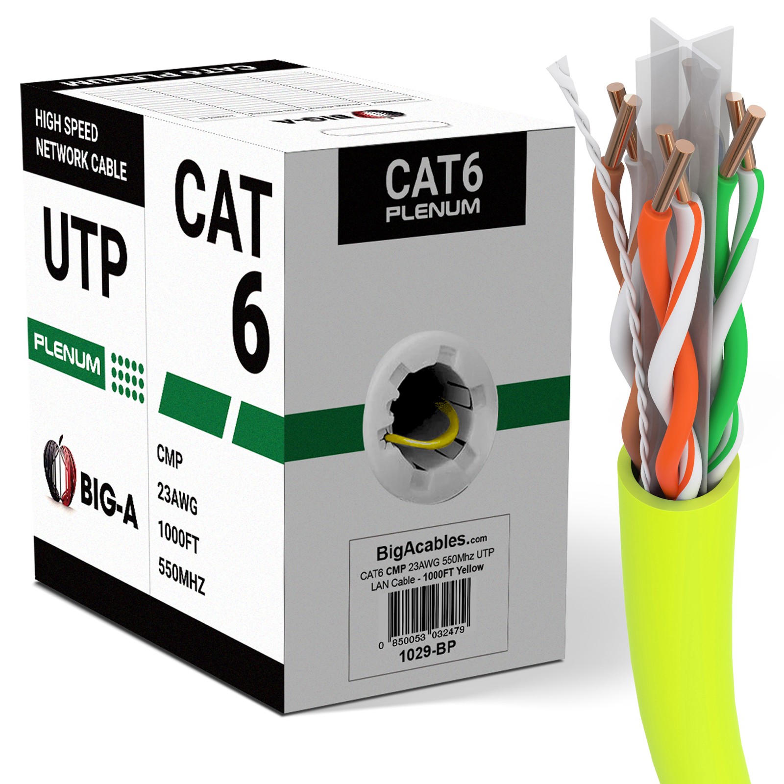 Cat6 Plenum Ethernet Cable 1000ft CMP 23AWG 550MHz Solid 10 Gigabit Network Wire Cat6 Plenum Ethernet Cable 1000ft CMP 23AWG 550MHz Solid 10 Gigabit Network Wire