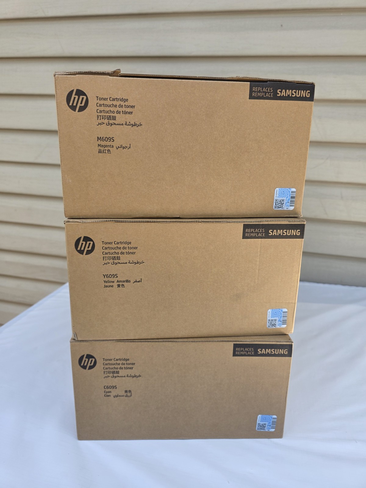 HP Samsung CLT-M609S CLT-Y609S CLT-C609S Toner Cartridges New Sealed 3 Pack HP Samsung CLT-M609S CLT-Y609S CLT-C609S Toner Cartridges New Sealed 3 Pack