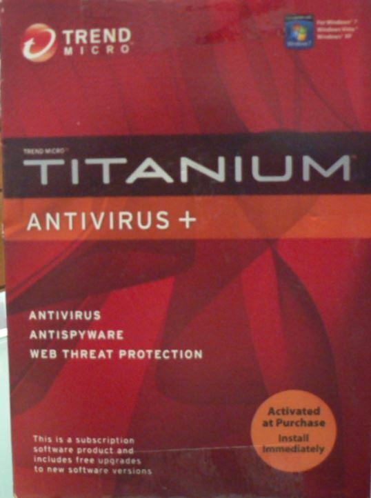 Trend Micro Titanium Antivirus+ Antispyware Web Threat Protection.