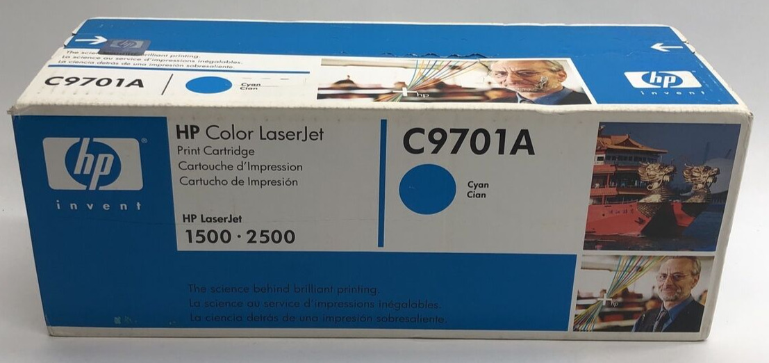 Genuine HP Invent Color LaserJet Print Cartridge C9701A Cyan LaserJet 1500/2500