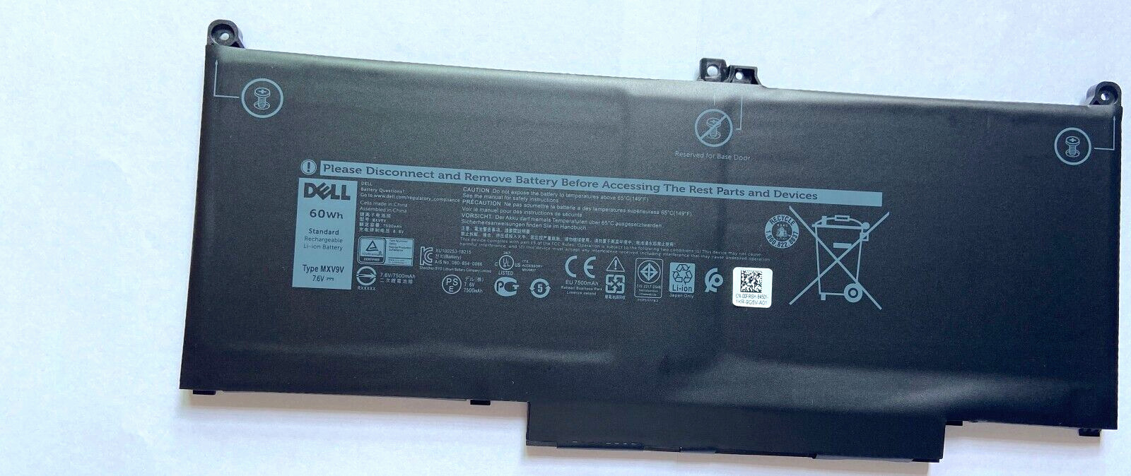Genuine MXV9V Battery For Dell Latitude 5300 5310 7300 7400 5VC2M N2K62 60WH