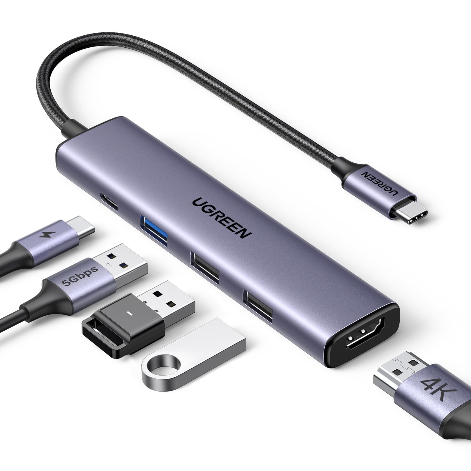 UGREEN USB C Hub 5 in 1 Multiport Adapter 4K HDMI 100W PD
