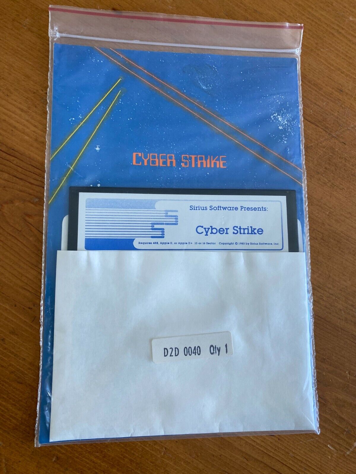1980 Sirius Software Cyber Strike Nasir Apple II Computer Game 5.25